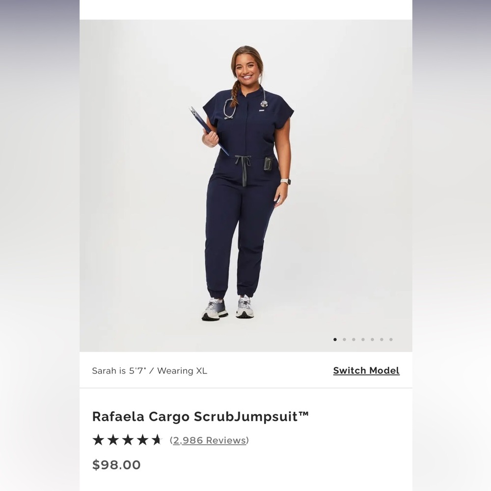 women's navy Rafaela - Cargo ScrubJumpsuit™